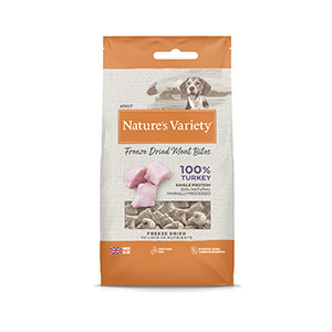 'Natures Variety Freeze Dried Meat Bites Adult Dog Food Turkey 20g