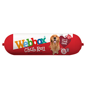 'Webbox Chub Roll Wet Adult Dog Food Beef 720g