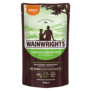 'Wainwright's Wet Adult Dog Food Lamb With Brown Rice 150g Pouch
