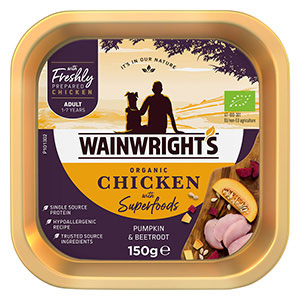 'Wainwright's Organic Chicken With Superfoods Wet Adult Dog Food 150g Tray