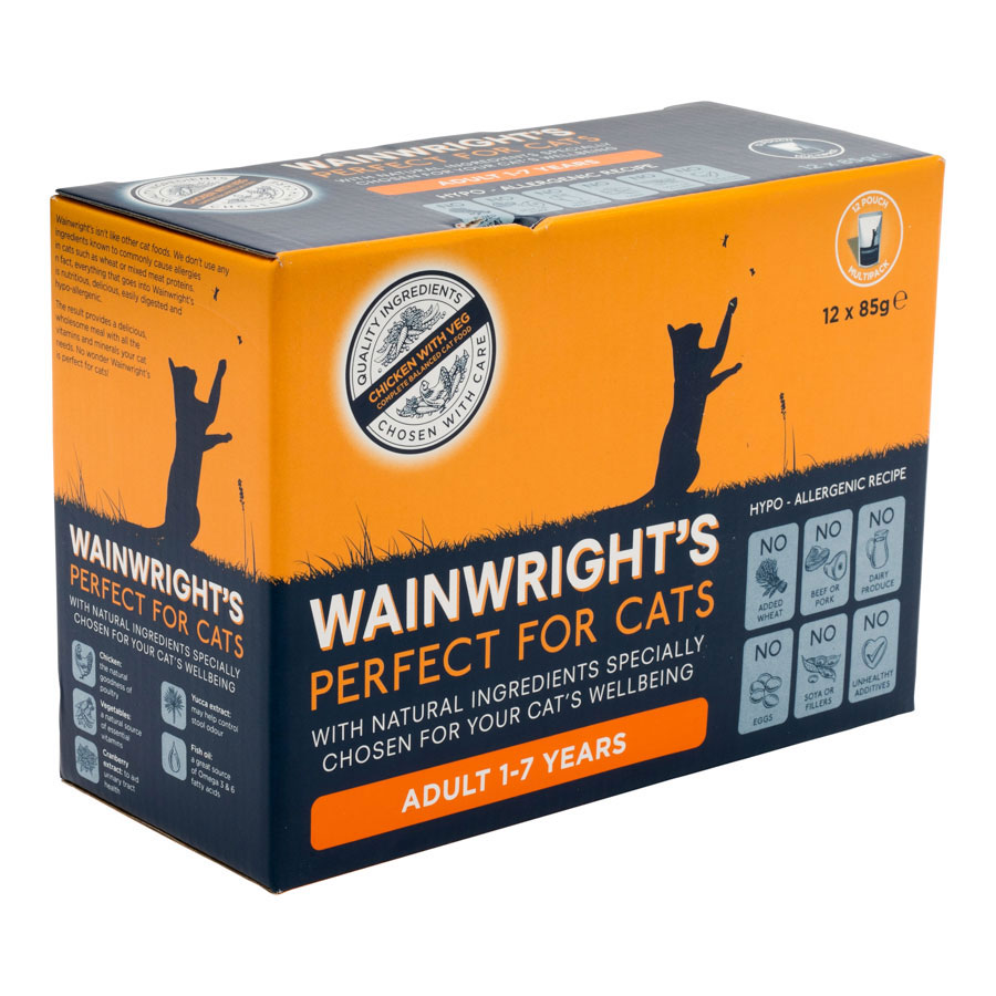 Wainwright's Adult Complete Wet Cat Food Pouches Chicken 12 x 85g