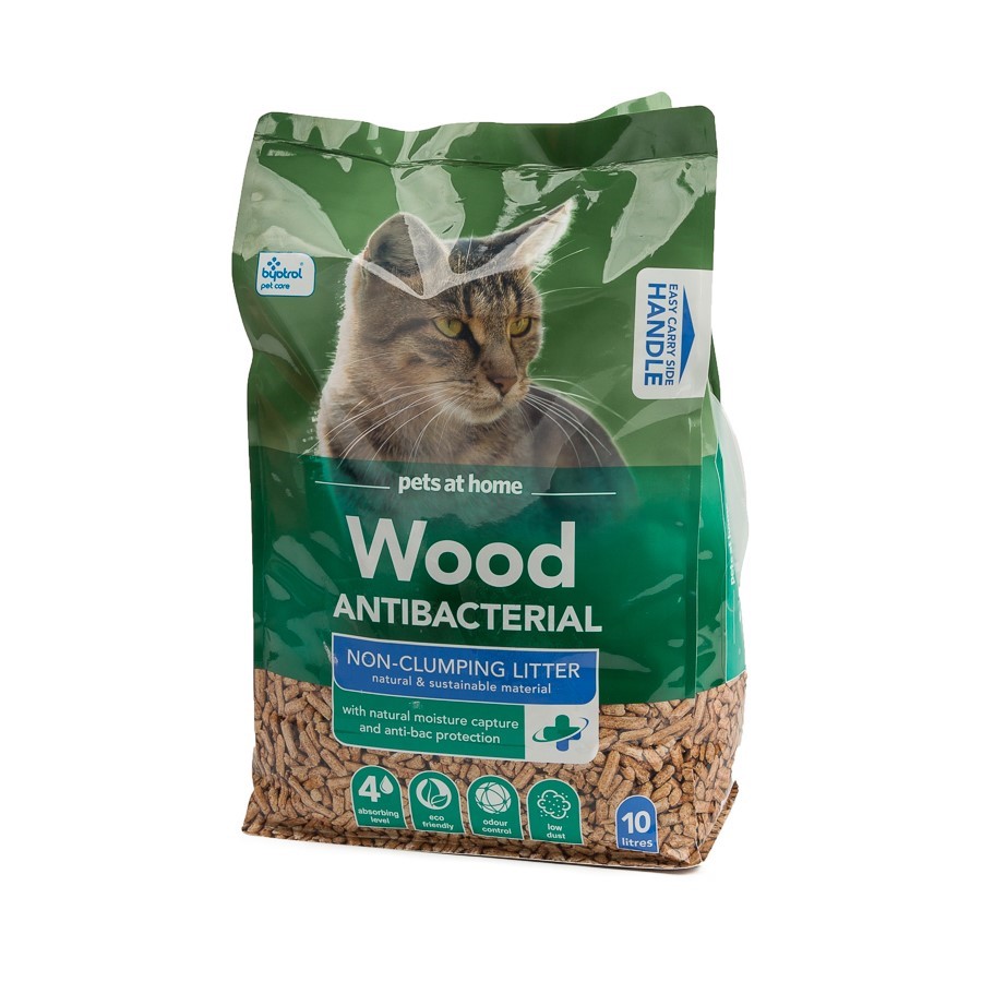 Pets at Home Anti Bacterial Wood Pellet Cat Litter 10L Pets At Home