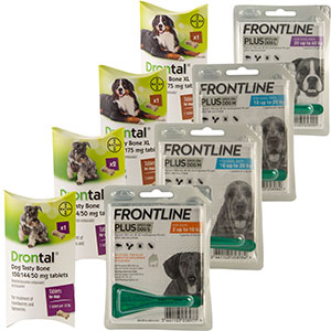 vos puberteit Gevaar FRONTLINE Plus Spot-On Flea and Tick with Drontal Worming Treatment for  Dogs | Pets At Home