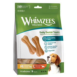 Whimzees Rice Bone Chew Dog Treat 9 Pack 540G