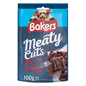 Bakers Meaty Cuts Beef Tasty Dog Treats 100G