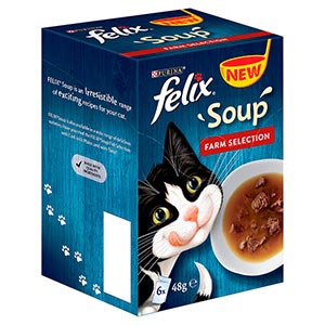 Felix Soup Farm Selection (Beef, Chicken, Lamb) 6x48g | Pets At Home