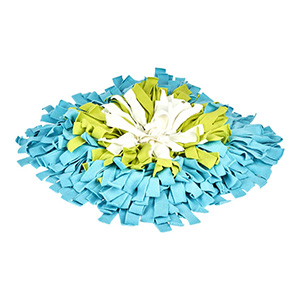 light blue, green and white snuffle mat from Pets at Home for dogs and puppies