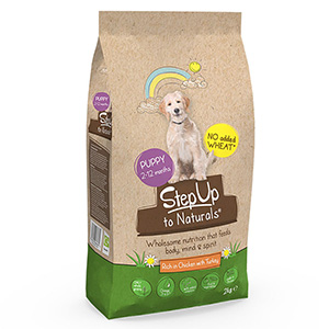 Step up puppy on sale food feeding guide