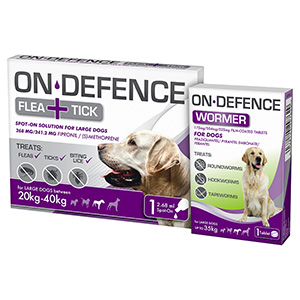 Dog wormer and outlet flea treatment in one