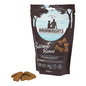 Wainwright's Salmon With Rice Biscuit Bones Dog Treats 225G