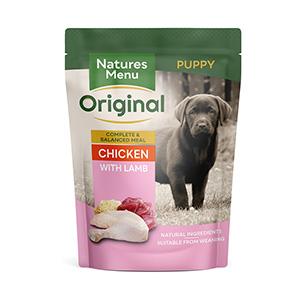 Natures Menu Junior Chicken and Lamb Dog Food Pouch 300g Pets At