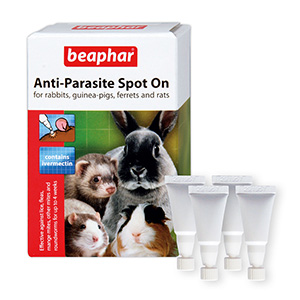Beaphar Anti-Parasite Ivermectin Spot On for Rabbits and Guinea Pigs 4 Pack