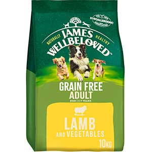 James Wellbeloved Grain Free Dry Adult Dog Food Lamb & Vegetables 10kg ...