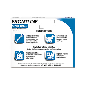 Frontline spot on flea & tick treatment for 2024 cats 6 pipettes