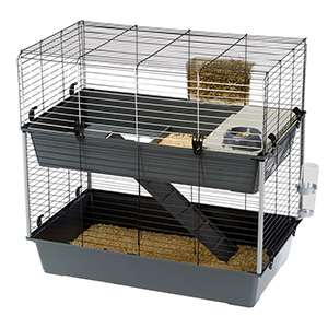 Two level outlet guinea pig cage