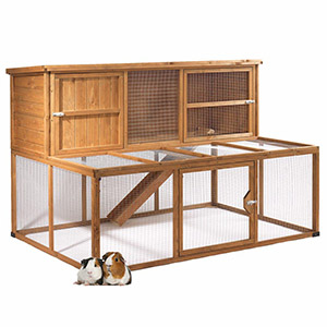 Pets at Home Sycamore Lodge Guinea Pig and Rabbit Hutch with Double Run X  Large | Pets At Home