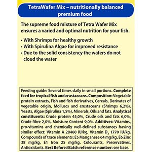 Tetra Wafer Mix Sinking Complete Fish and Crustaceans Food Tropical  Aquarium 68g