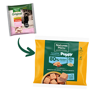 Natures menu on sale frozen puppy food