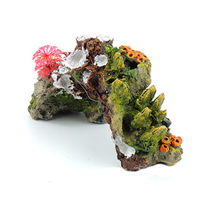 Classic Aquatics Coral Stone with Plants Polyresin Aquarium Ornament ...
