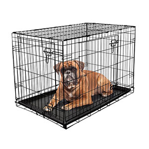 Home Discount Pet Cage Metal Folding Dog Puppy Animal Crate Vet Car Training Carrier With Tray 24 Inch 