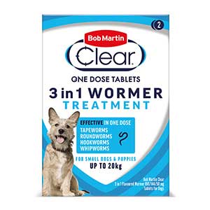 Bob Martin Bob Martin 3in1 Clear Wormer Tablets For DOGS 150/144/50mg Tablets 