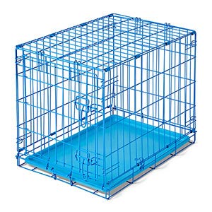 small blue dog crate