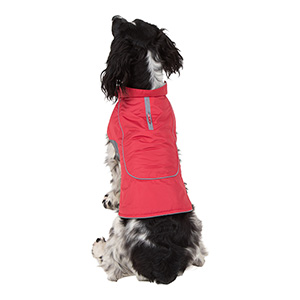 Pets at Home Ripstop Reflective Dog Coat Red Medium