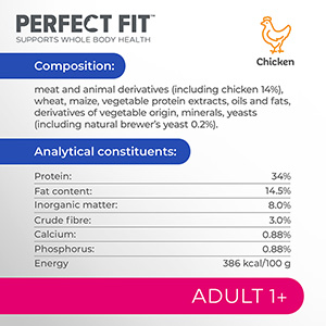 Perfect Fit Advanced Nutrition Dry Adult Cat Food Chicken 2.8kg