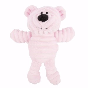 Just For Puppy Cord Bear Puppy Toy Pink 