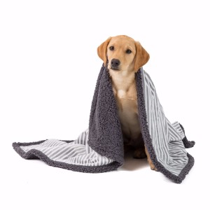 Just For Puppy Stripe Blanket Grey 