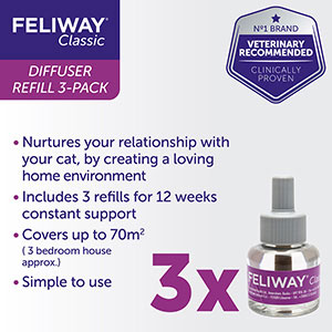 Feliway Classic Cat & Kitten Stress Reducing Pheromone 30 Day Refill 3 Pack