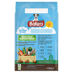 Bakers Small Breed Dry Adult Dog Food Beef and Veg 2.85kg Pets