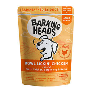 Barking Heads Bowl Lickin Wet Adult Dog Food Pouch Chicken 300g