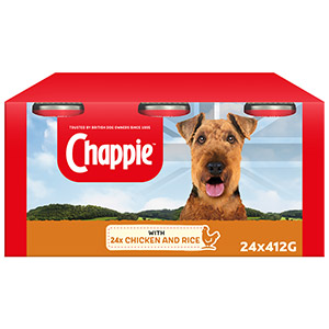 Chappie Adult Wet Dog Food Tins Chicken And Rice 24x412g Pets At Home
