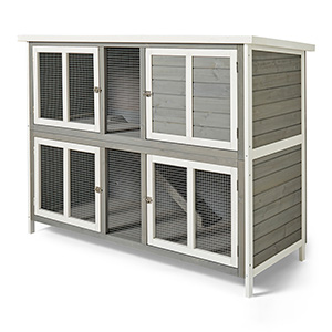 Pets at Home Bluebell Hideaway Guinea Pig and Rabbit Hutch 5ft Grey & White  | Pets At Home