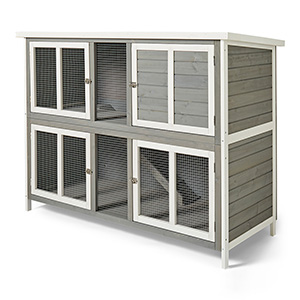 Pets at Home Bluebell Guinea Pig and Rabbit Hideaway Hutch Grey & White ...