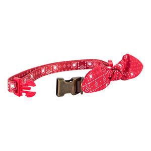 red bow dog collar