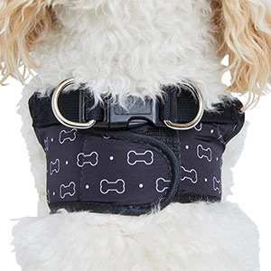 Wag a Tude Bone Print Dog Harness Black Pets At Home