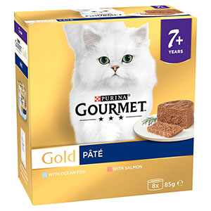 Gourmet Gold Mousse Senior Breed Wet Cat Food with Salmon 8x85g