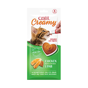 Catit Creamy Lickable Cat Treats Chicken and Lamb 4 x 10g Pets