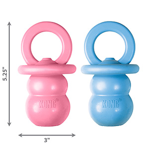 KONG KONG Puppy Binkie Dental Stick Chew Snack Treat Holder Interactive Blue/Pink 