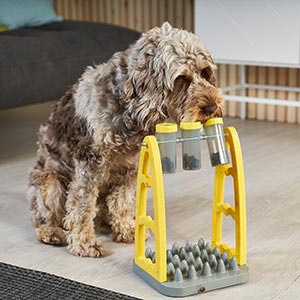 Pets at Home Treat Tube Tower Dog Toy Yellow
