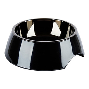Pets at Home Melamine 2 in 1 Dog Bowl Black and White Medium