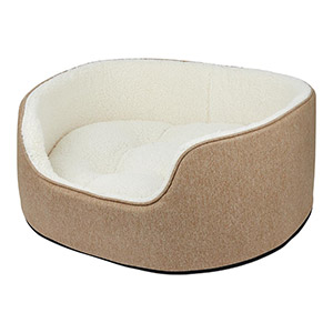 Pets at Home Chenille Oval Dog Bed Biscuit | Pets At Home