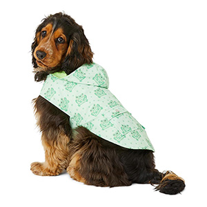 Just for Puppy Frog Print Raincoat with Hood Green Pets At Home