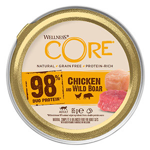 Wellness Core 98 Complete Wet Adult Cat Food Beef Chicken and