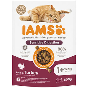 Iams Sensitive Digestion Dry Adult Cat Food Turkey Pets At Home