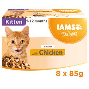 Iams Delights Wet Kitten Food Chicken in Gravy 8 x 85g Pouch