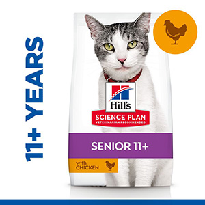 Hill s Science Plan Dry Senior Cat Food Chicken Flavour 3kg Pets