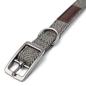 Wainwright's Luxury Woven Herringbone Dog Collar Grey | Pets At Home